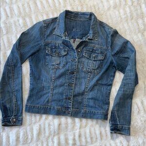 Lightweight Distressed Denim Shirt Jacket